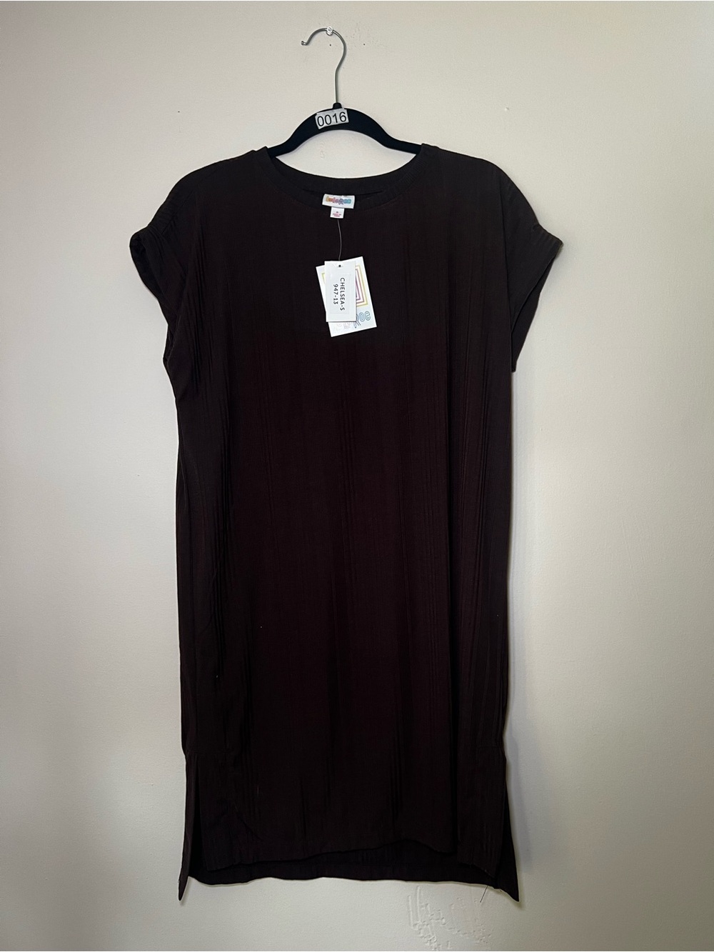 LuLaRoe Brown Ribbed Chelsea T-Shirt Dress